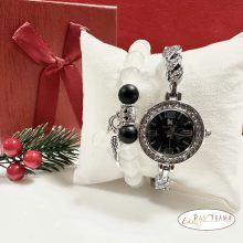 Női ékszeróra ásvány karkötővel szettben