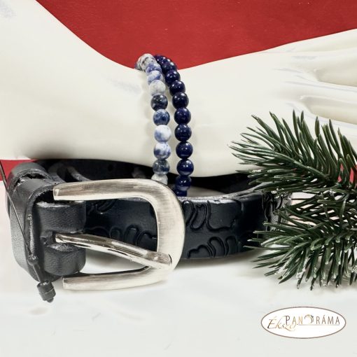 Ajándékcsomag valódi bőr női öv ásvány karkötővel