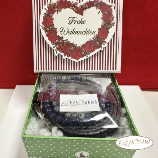 Ajándékcsomag valódi bőr női öv ásvány karkötővel