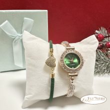 Női ékszeróra órakísérő karkötővel szettben