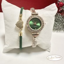 Női ékszeróra órakísérő karkötővel szettben