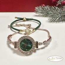 Női ékszeróra órakísérő karkötővel szettben