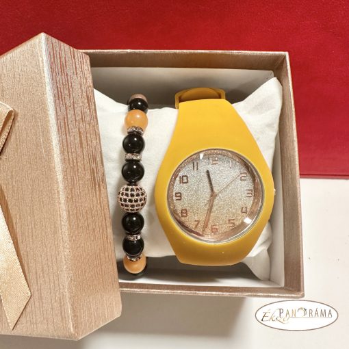 Női ékszeróra órakísérő karkötővel szettben