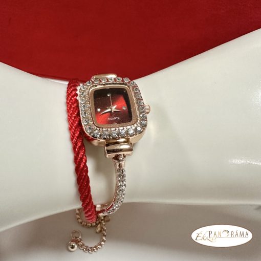 Női ékszeróra órakísérő karkötővel szettben