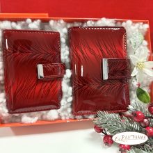 Ajándékcsomag Női valódi bőr pénztárca kártyatartóval