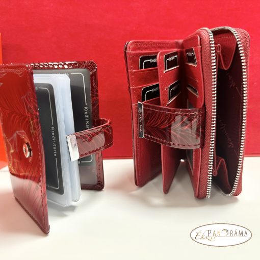 Ajándékcsomag Női valódi bőr pénztárca kártyatartóval