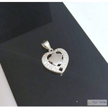 Ródiumozott  medál  - virágos szív