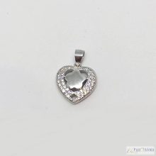 Ródiumozott  medál  - virágos szív