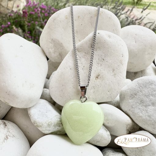 ÁSVÁNYKŐ szív medálos NYAKLÁNC  - Aventurin