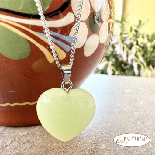 ÁSVÁNYKŐ szív medálos NYAKLÁNC  - Aventurin