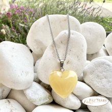 ÁSVÁNYKŐ szív medálos NYAKLÁNC  - Mézkalcit