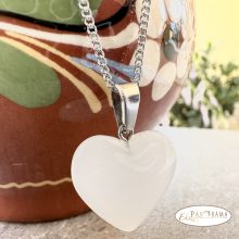 ÁSVÁNYKŐ szív medálos NYAKLÁNC  - Opalit