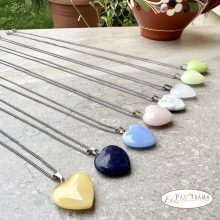 ÁSVÁNYKŐ szív medálos NYAKLÁNC  - Opalit