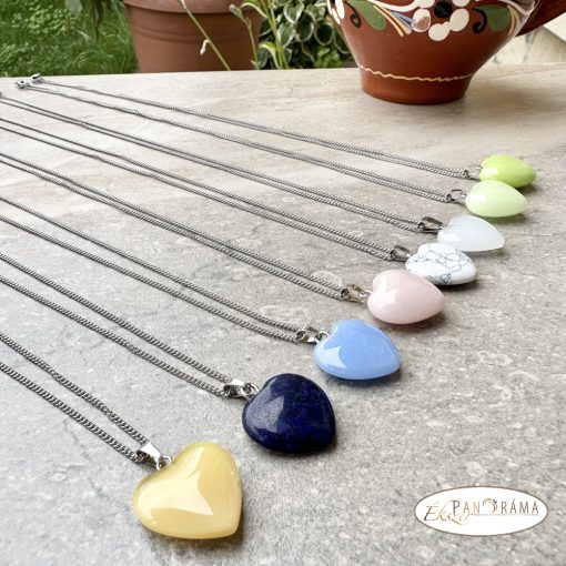 ÁSVÁNYKŐ szív medálos NYAKLÁNC  - Opalit