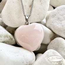 ÁSVÁNYKŐ szív medálos NYAKLÁNC  - Rózsakvarc