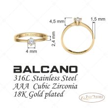 BALCANO - Corona / Szoliter eljegyzési gyűrű 18K arany bevonattal és cirkónia drágakővel