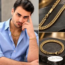 BALCANO - Double Curb / Nemesacél dupla pancer szett kollekció18K arany bevonattal - 6 mm