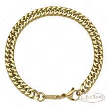 BALCANO - Double Curb / Nemesacél dupla pancer karkötő18K arany bevonattal - 6 mm
