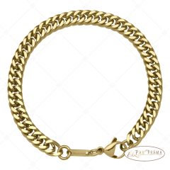   BALCANO - Double Curb / Nemesacél dupla pancer karkötő18K arany bevonattal - 6 mm