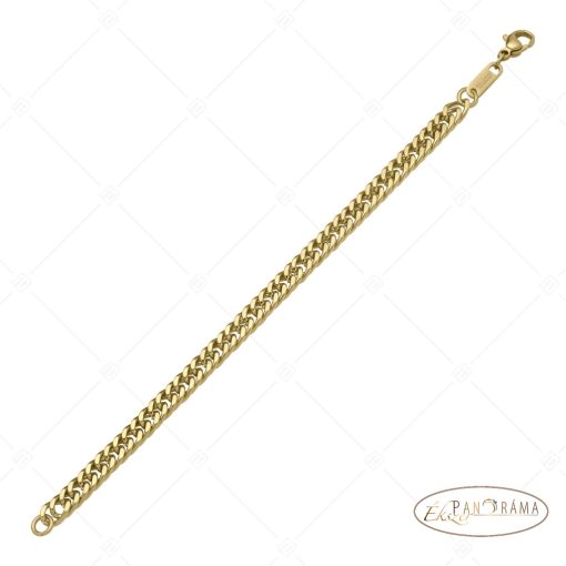 BALCANO - Double Curb / Nemesacél dupla pancer karkötő18K arany bevonattal - 6 mm