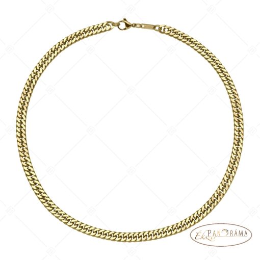 BALCANO - Double Curb / Nemesacél dupla pancer nyaklánc 18K arany bevonattal - 6 mm