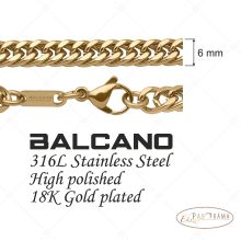 BALCANO - Double Curb / Nemesacél dupla pancer szett kollekció18K arany bevonattal - 6 mm