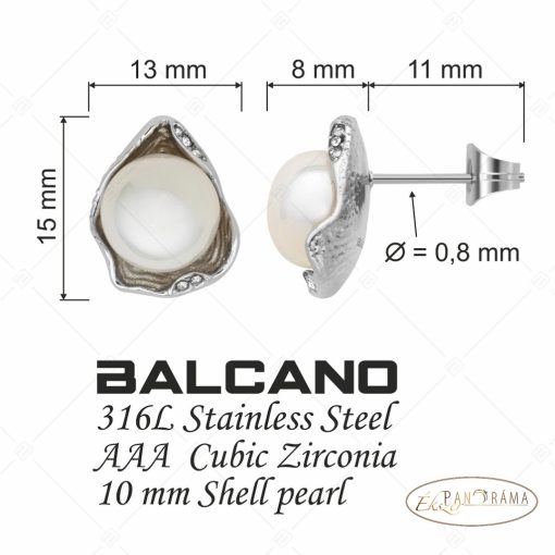 BALCANO - Marina / Kagylóhéj alakú kagylógyöngy fülbevaló