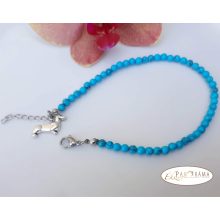 Bokalánc, karlánc ásványkő, medállal- Türkiz Tacsi 