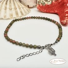 Bokalánc, karlánc ásványkő, medállal - Unakit Kaktusz