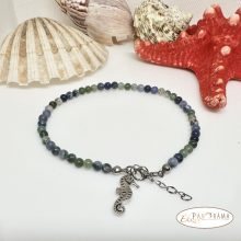 Bokalánc, karlánc ásványkő, medállal- Szodalit-mohaachat