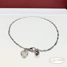 Bokalánc, White Gold filled, csavart - Christy white