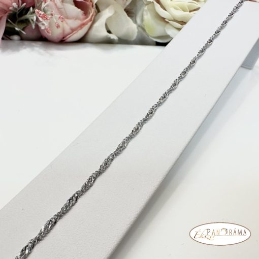 Bokalánc, White Gold filled, csavart - Christy white