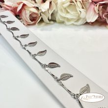 Bokalánc, karlánc Nemesacél medálokkal - leaves