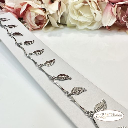 Bokalánc, karlánc Nemesacél medálokkal - leaves