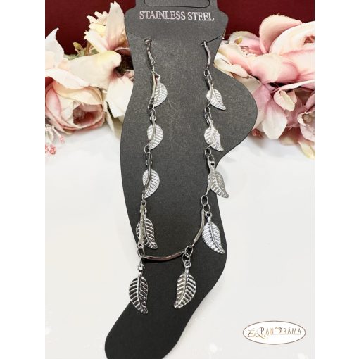 Bokalánc, karlánc Nemesacél medálokkal - leaves