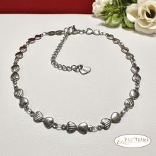 Nemesacél bokalánc- Hearts