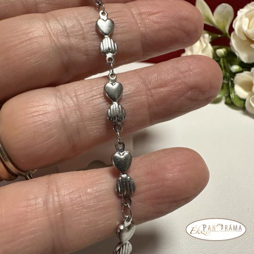 Nemesacél bokalánc- Hearts