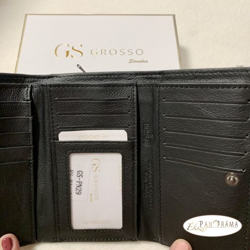 Bőr pénztárca RFID védelemmel - GS Grosso kék