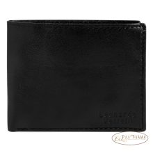  Ajándék készlet, pénztárca, irattartó és kulcstartó, valódi bőrből-Leonardo Verrelli fekete