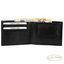  Ajándék készlet, pénztárca, irattartó és kulcstartó, valódi bőrből-Leonardo Verrelli fekete