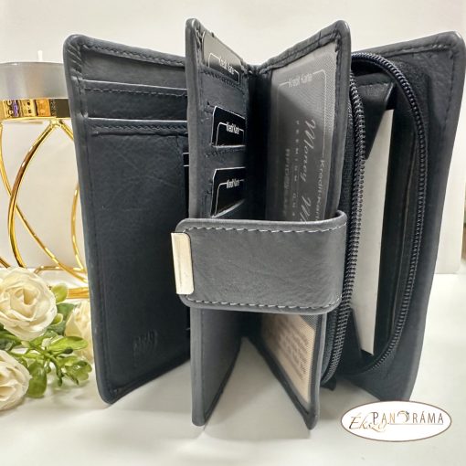  Valódi bőr pénztárca Rfid védelemmel- Női Money Maker Dark Blue