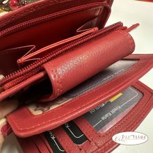  Valódi bőr pénztárca Rfid védelemmel- Női Money Maker Red