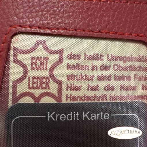  Valódi bőr pénztárca Rfid védelemmel- Női Money Maker Red