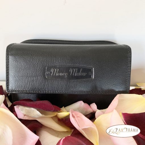 Bőr pénztárca RFID védelemmel - Money Maker Black