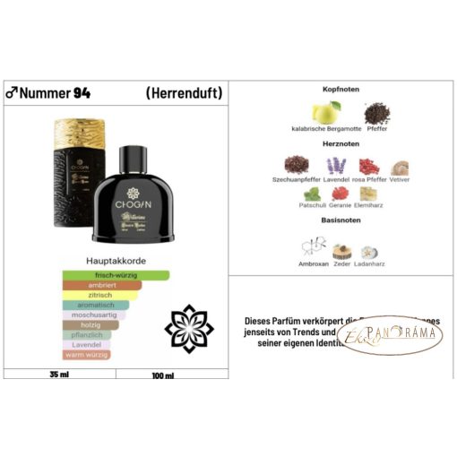 Férfi parfüm 30% eszenciával  - CHOGAN 094A - 70 ml 
