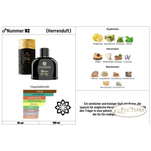 Férfi parfüm 30% eszenciával  - CHOGAN 292 - 70 ml 