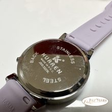 Digitális karóra , női, kör alakú, ezüst színű  kristályos tokkal,  zöld szilikon szíjjal