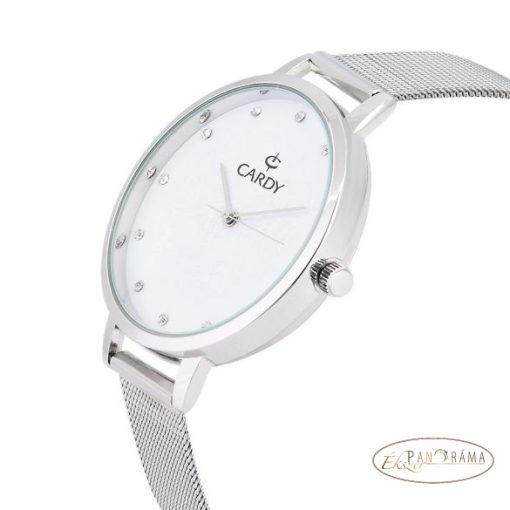 Cardy Quartz női karóra - Ezüst fehér mintás