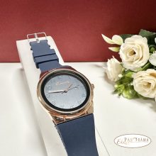 Női karóra kerek arany színű tok, szilikon szíj  -  Kék