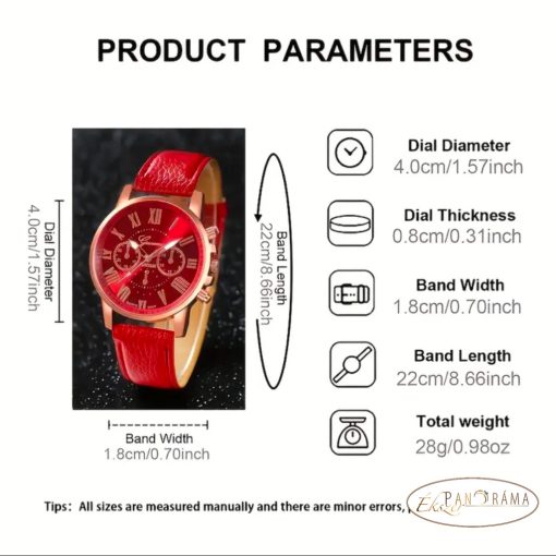 Női Geneva karóra  -  Piros